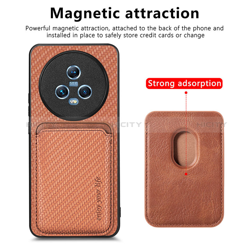 Custodia Silicone Morbida In Pelle Cover con Magnetico S03D per Huawei Honor Magic5 5G