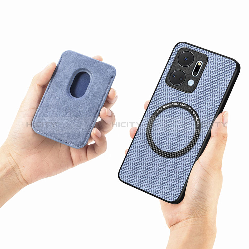 Custodia Silicone Morbida In Pelle Cover con Magnetico S03D per Huawei Honor X7a