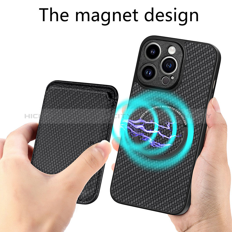 Custodia Silicone Morbida In Pelle Cover con Magnetico S08D per Apple iPhone 14 Pro Max