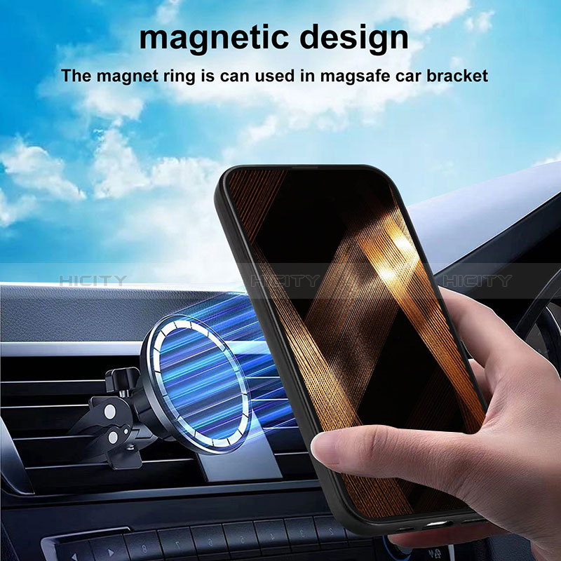Custodia Silicone Morbida In Pelle Cover con Magnetico S14D per Apple iPhone 15