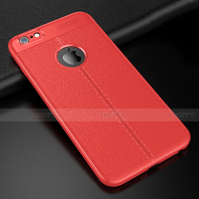 Custodia Silicone Morbida In Pelle Cover D01 per Apple iPhone 6 Rosso