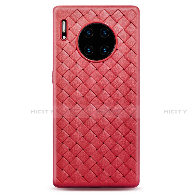 Custodia Silicone Morbida In Pelle Cover D01 per Huawei Mate 30 5G Rosso