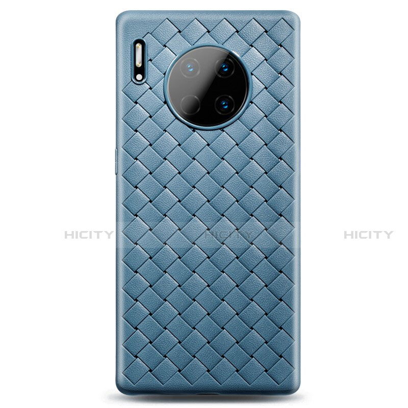 Custodia Silicone Morbida In Pelle Cover D01 per Huawei Mate 30 Cielo Blu