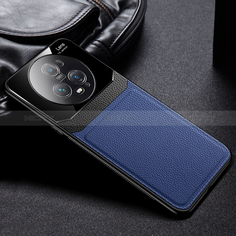 Custodia Silicone Morbida In Pelle Cover FL1 per Huawei Honor Magic5 Pro 5G Blu