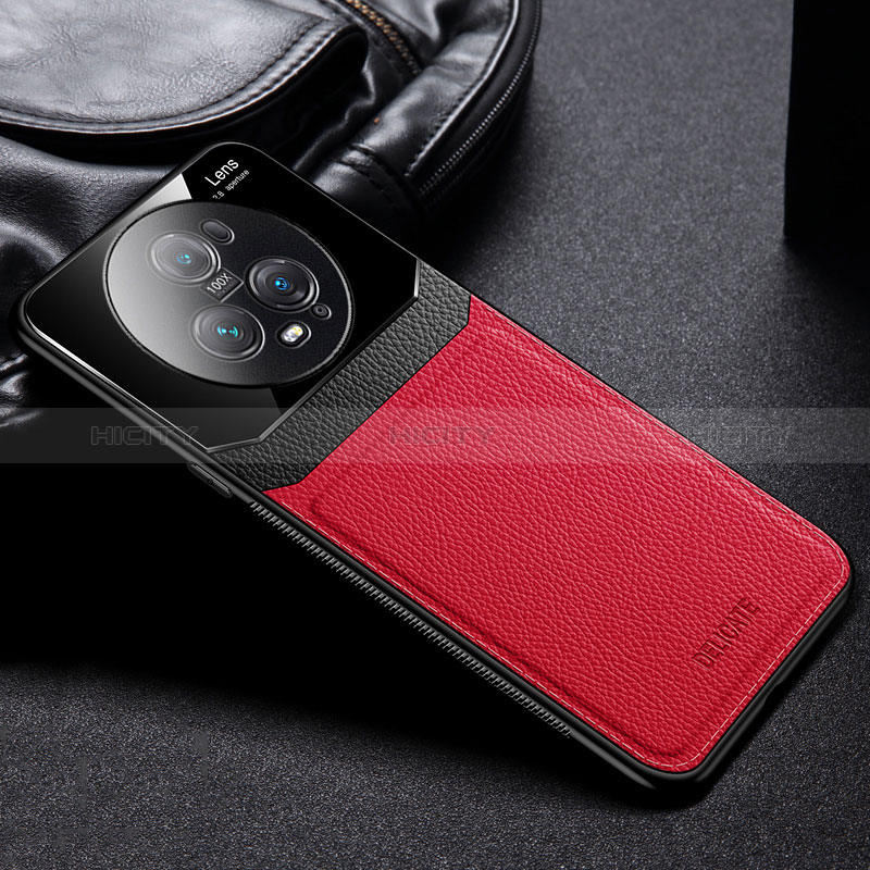 Custodia Silicone Morbida In Pelle Cover FL1 per Huawei Honor Magic5 Pro 5G Rosso
