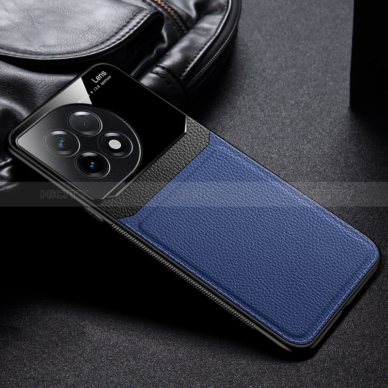 Custodia Silicone Morbida In Pelle Cover FL1 per OnePlus Ace 2 Pro 5G Blu