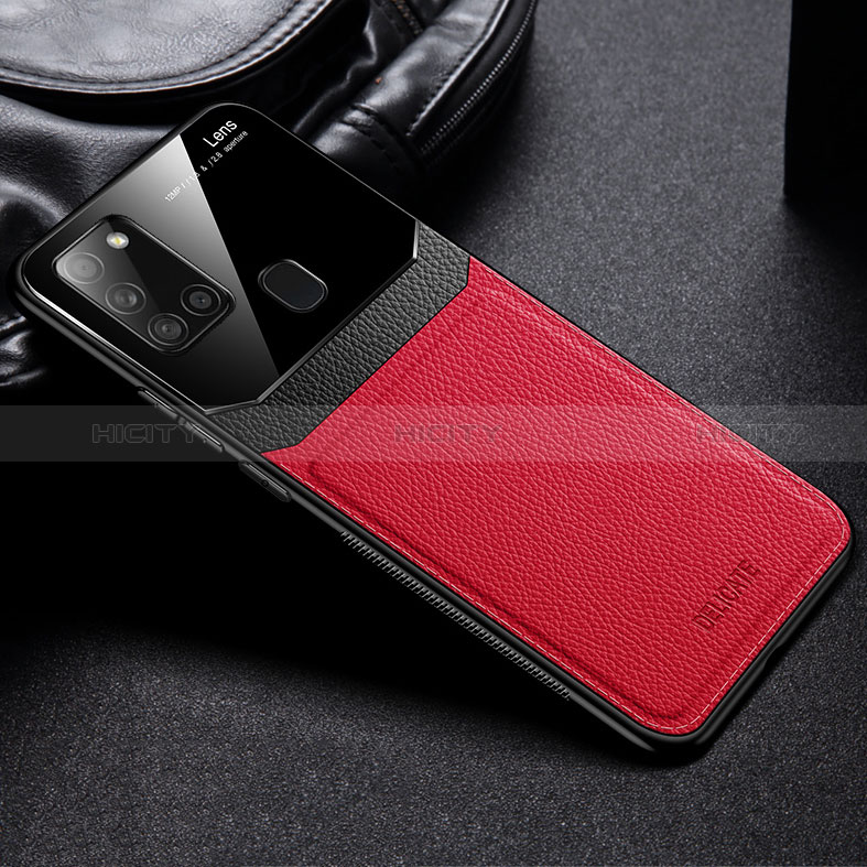 Custodia Silicone Morbida In Pelle Cover FL1 per Samsung Galaxy A21s Rosso