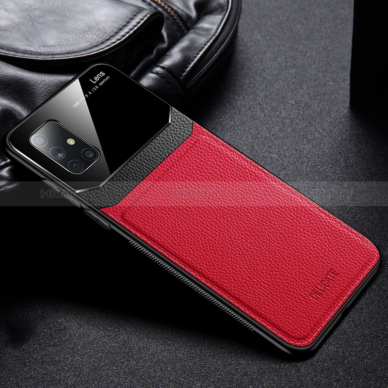 Custodia Silicone Morbida In Pelle Cover FL1 per Samsung Galaxy A51 4G Rosso