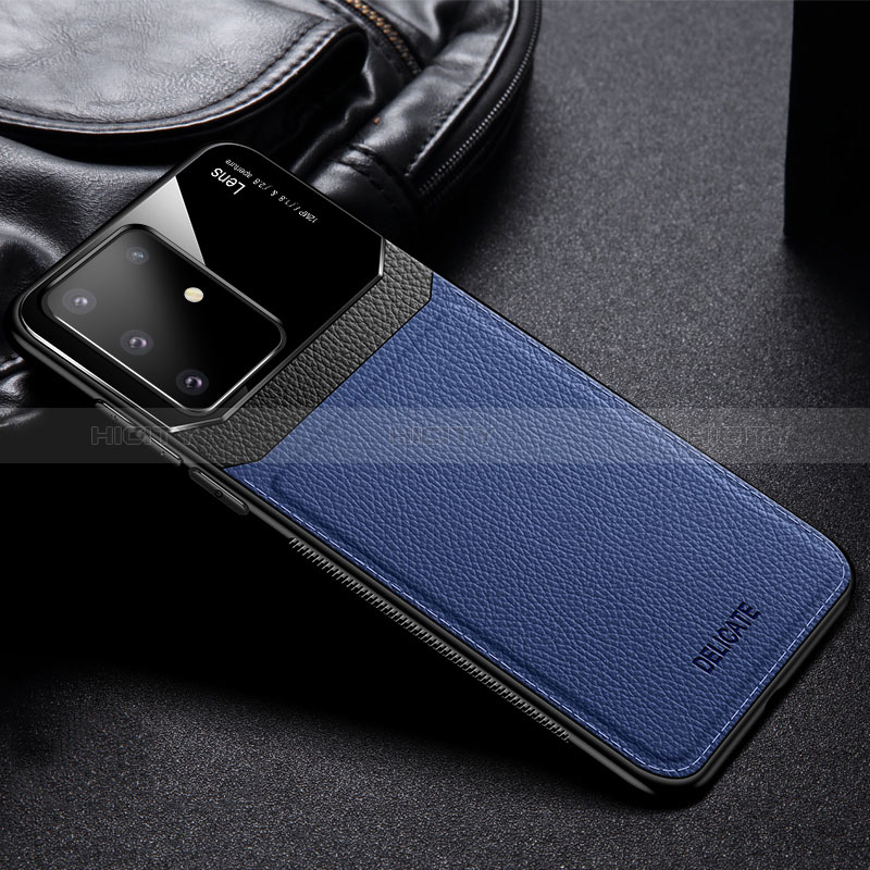 Custodia Silicone Morbida In Pelle Cover FL1 per Samsung Galaxy A81 Blu