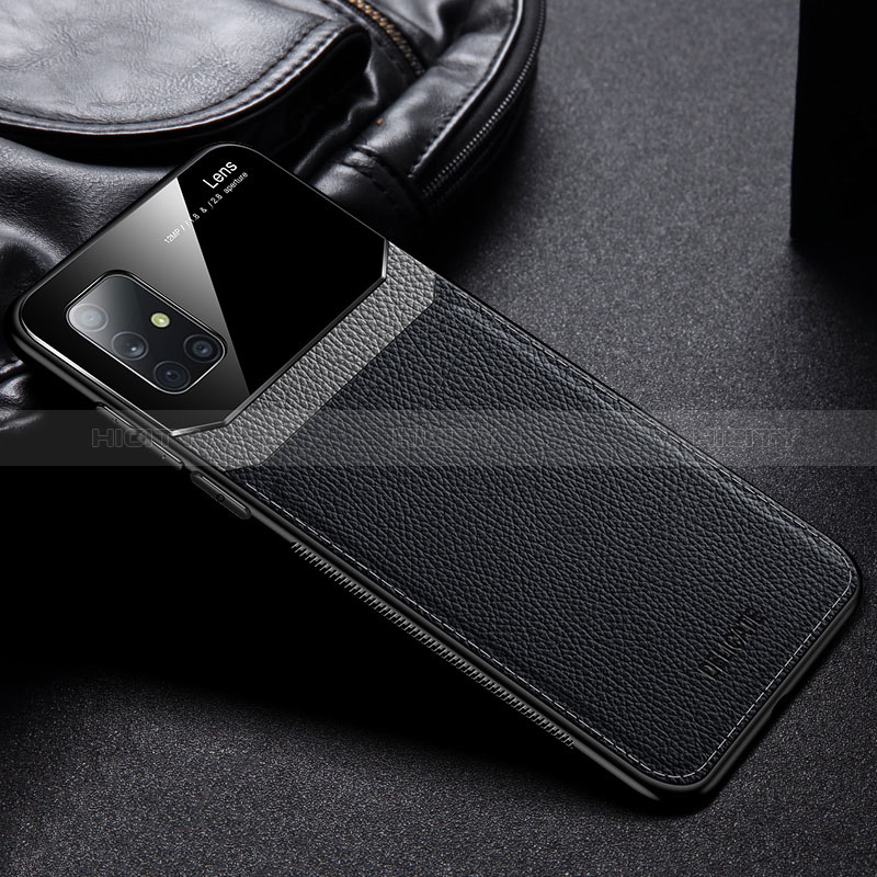 Custodia Silicone Morbida In Pelle Cover FL1 per Samsung Galaxy M51 Nero