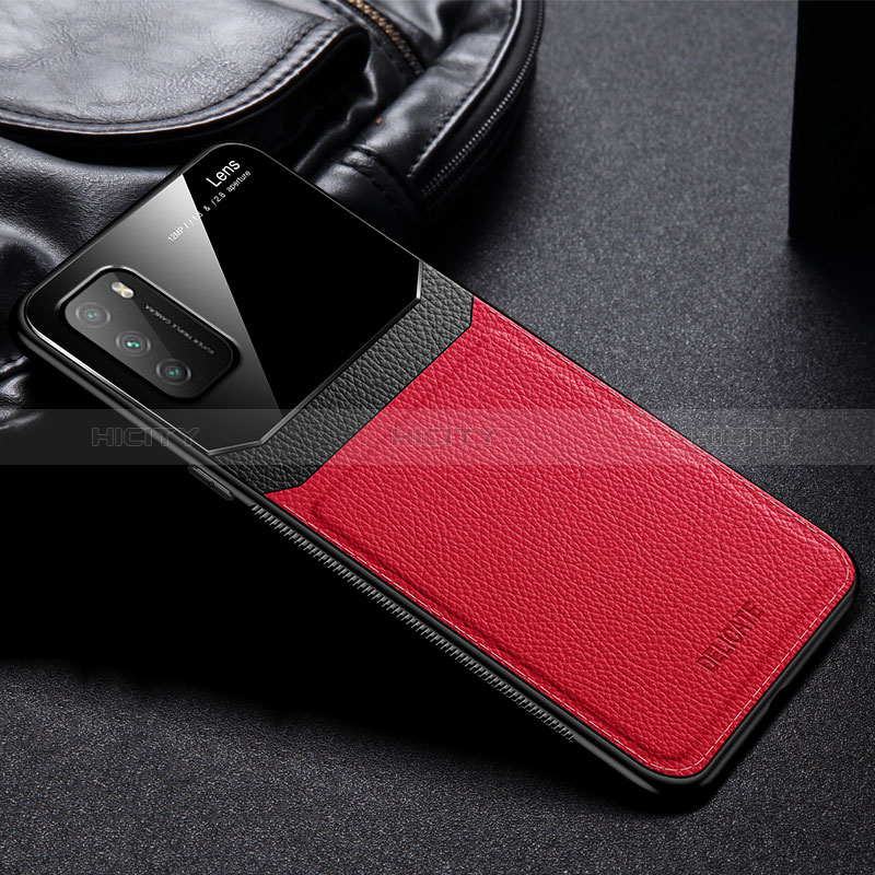 Custodia Silicone Morbida In Pelle Cover FL1 per Xiaomi Poco M3 Rosso