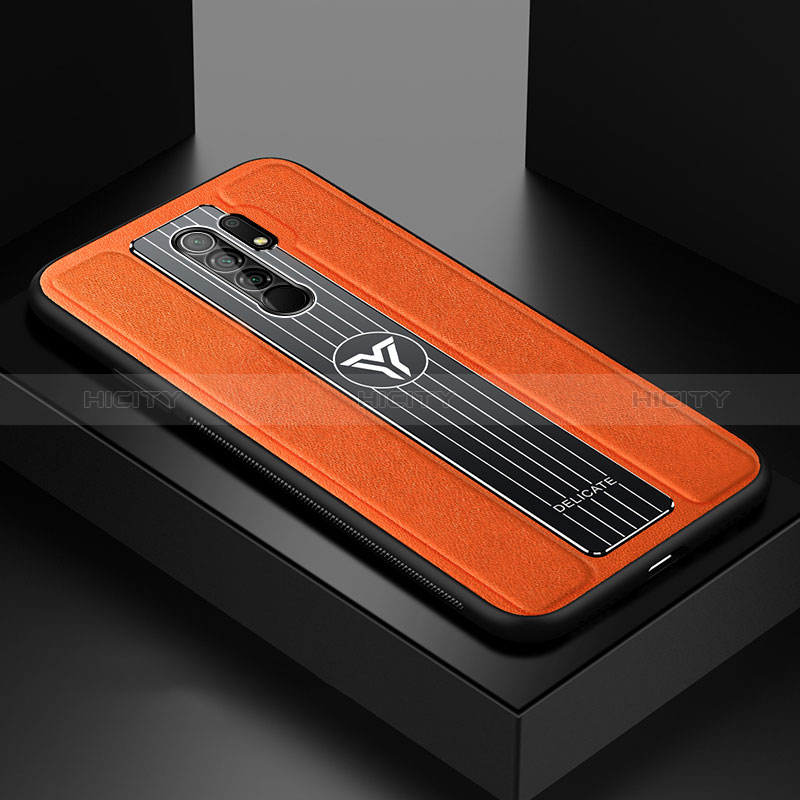 Custodia Silicone Morbida In Pelle Cover FL2 per Xiaomi Redmi 9 Prime India Arancione
