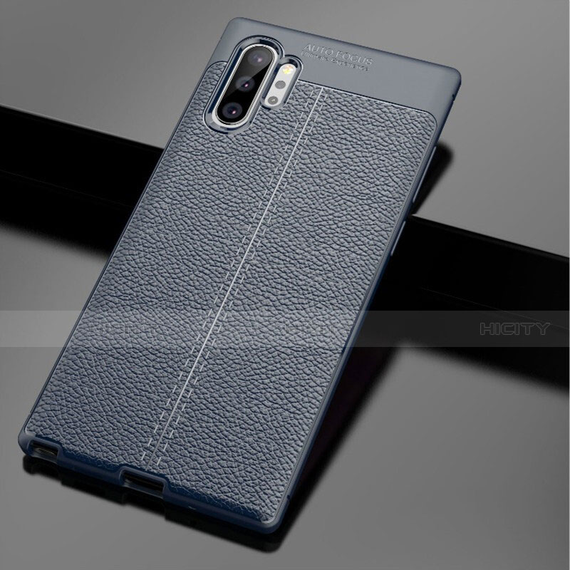 Custodia Silicone Morbida In Pelle Cover G01 per Samsung Galaxy Note 10 Plus 5G Blu