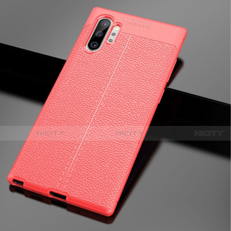 Custodia Silicone Morbida In Pelle Cover G01 per Samsung Galaxy Note 10 Plus Rosso
