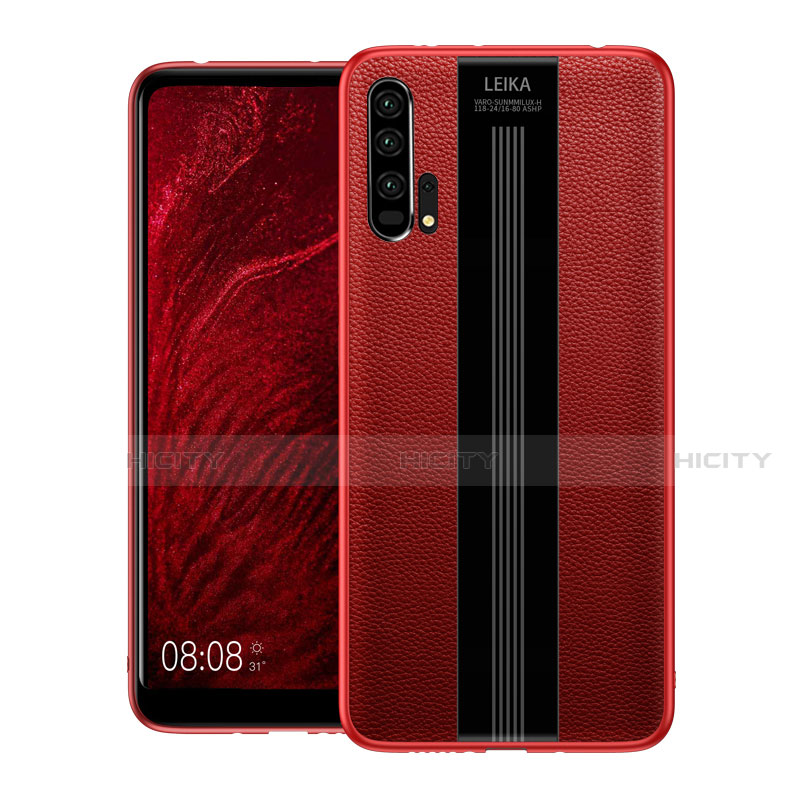 Custodia Silicone Morbida In Pelle Cover H01 per Huawei Honor 20 Pro Rosso