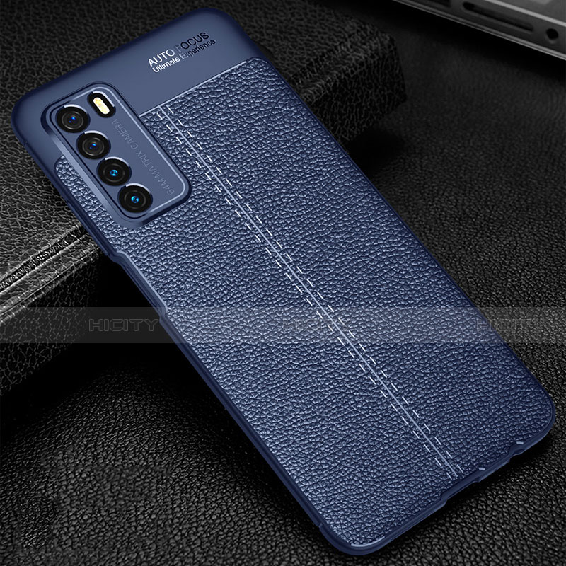 Custodia Silicone Morbida In Pelle Cover H01 per Huawei Honor Play4 5G Blu