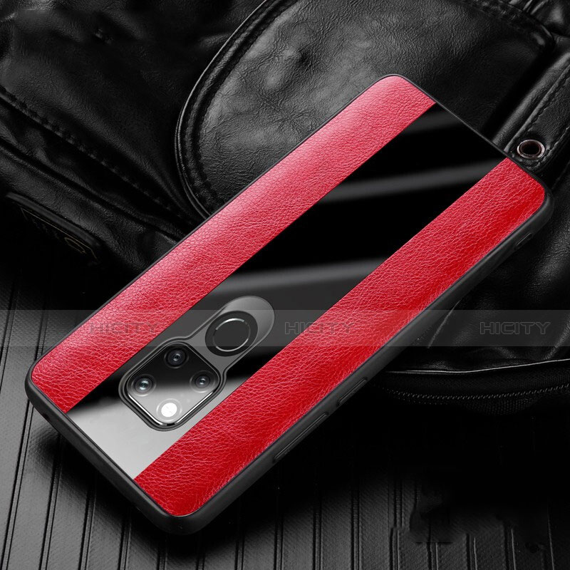 Custodia Silicone Morbida In Pelle Cover H01 per Huawei Mate 20 X 5G Rosso