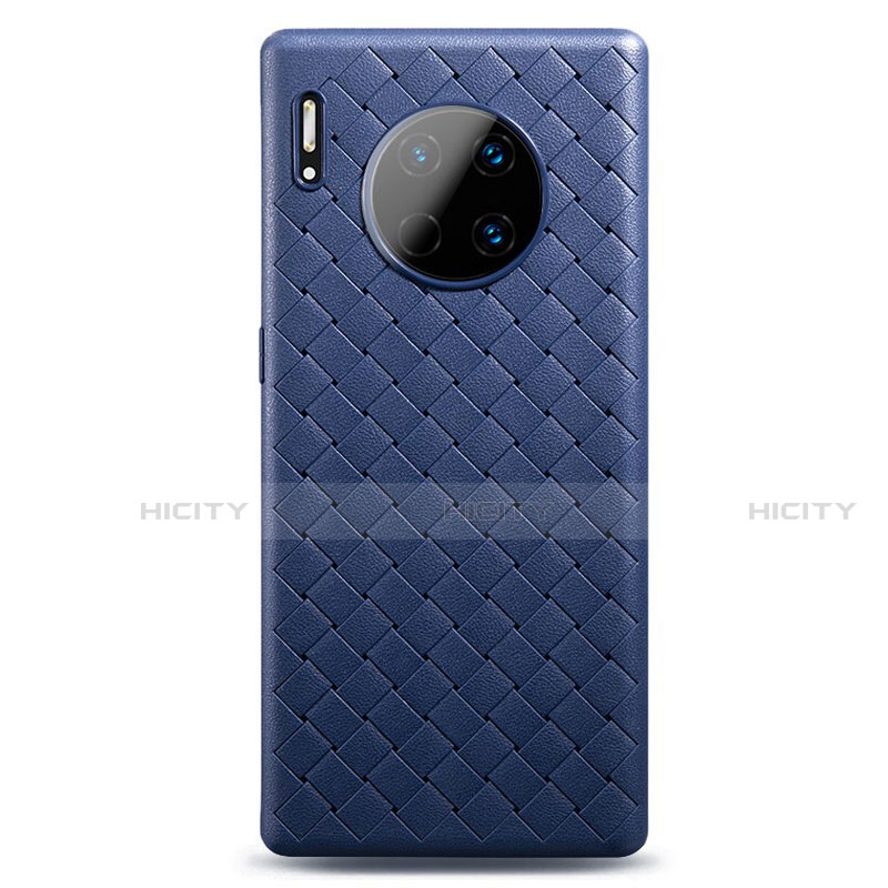 Custodia Silicone Morbida In Pelle Cover H01 per Huawei Mate 30 Blu