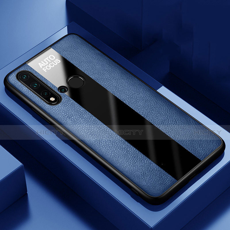 Custodia Silicone Morbida In Pelle Cover H01 per Huawei Nova 5i Blu