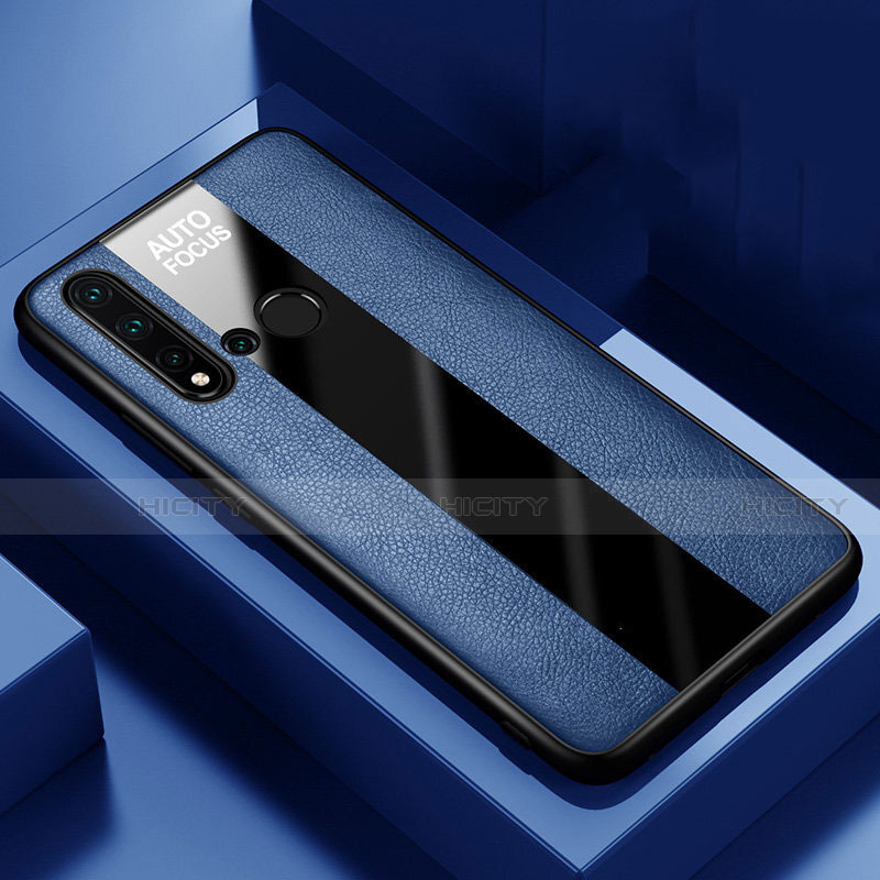 Custodia Silicone Morbida In Pelle Cover H01 per Huawei P20 Lite (2019) Blu