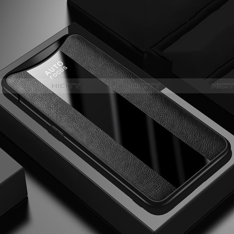 Custodia Silicone Morbida In Pelle Cover H01 per Oppo Find X Super Flash Edition Nero
