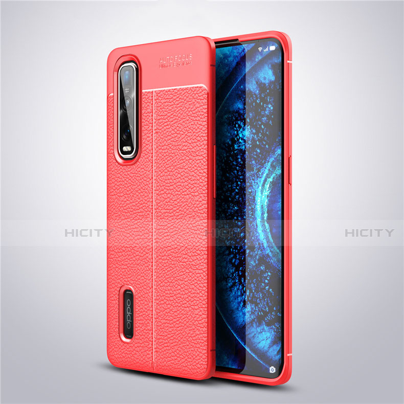 Custodia Silicone Morbida In Pelle Cover H01 per Oppo Find X2 Pro