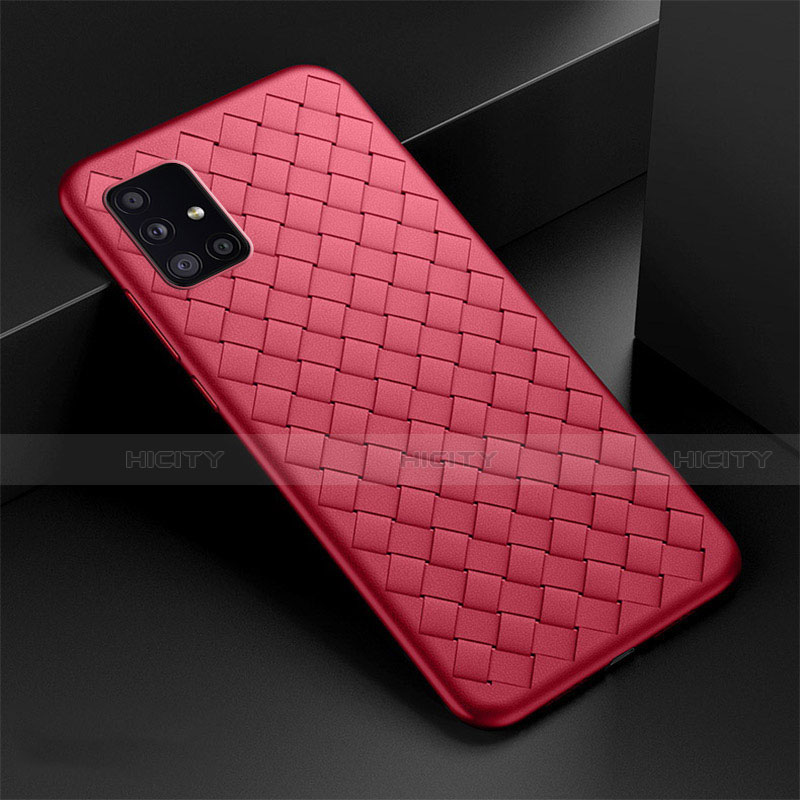 Custodia Silicone Morbida In Pelle Cover H01 per Samsung Galaxy A51 5G Rosso