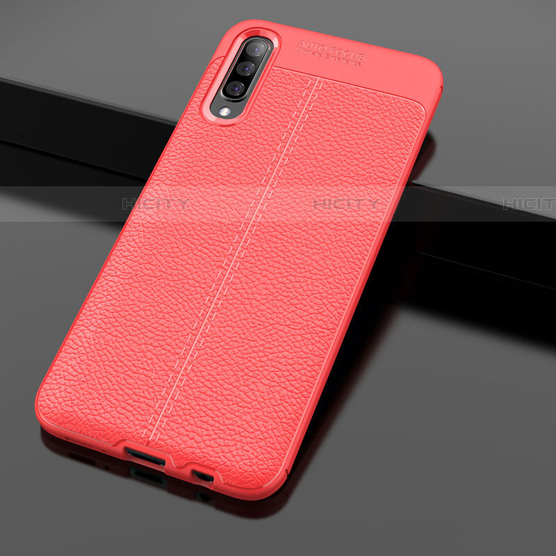 Custodia Silicone Morbida In Pelle Cover H01 per Samsung Galaxy A70 Rosso