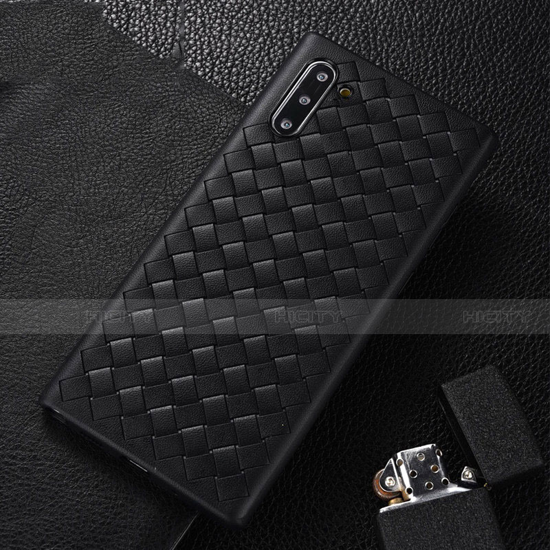 Custodia Silicone Morbida In Pelle Cover H01 per Samsung Galaxy Note 10 5G Nero