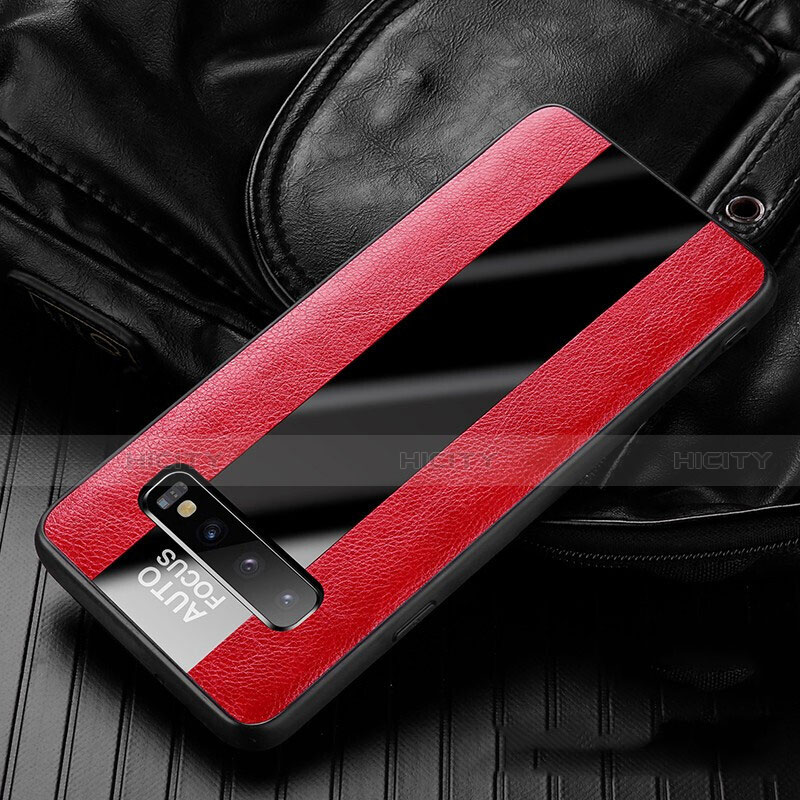 Custodia Silicone Morbida In Pelle Cover H01 per Samsung Galaxy S10 5G Rosso