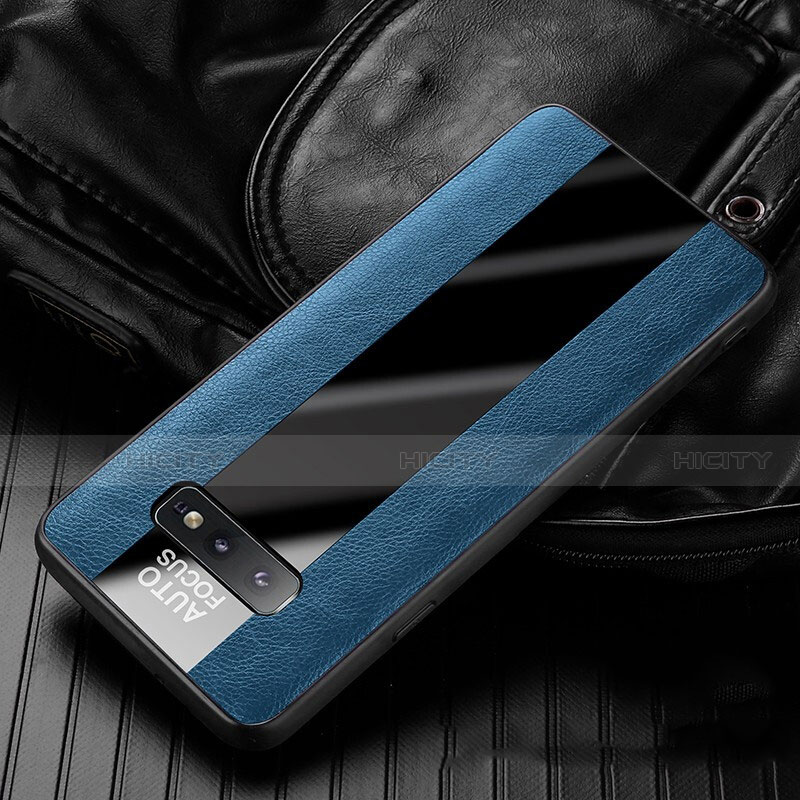 Custodia Silicone Morbida In Pelle Cover H01 per Samsung Galaxy S10e Blu