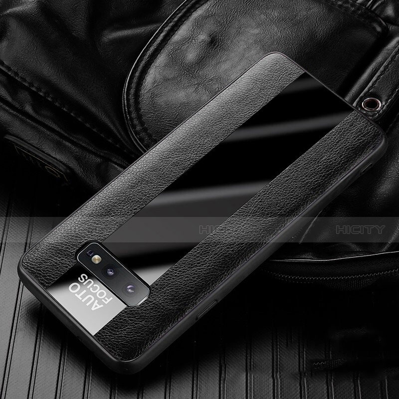 Custodia Silicone Morbida In Pelle Cover H01 per Samsung Galaxy S10e Nero