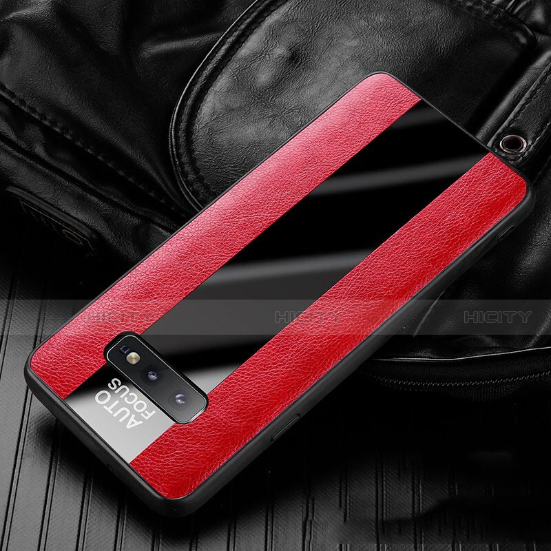 Custodia Silicone Morbida In Pelle Cover H01 per Samsung Galaxy S10e Rosso