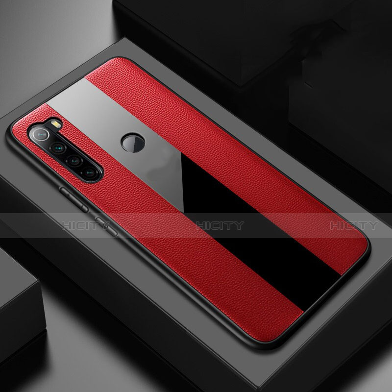 Custodia Silicone Morbida In Pelle Cover H01 per Xiaomi Redmi Note 8 Rosso