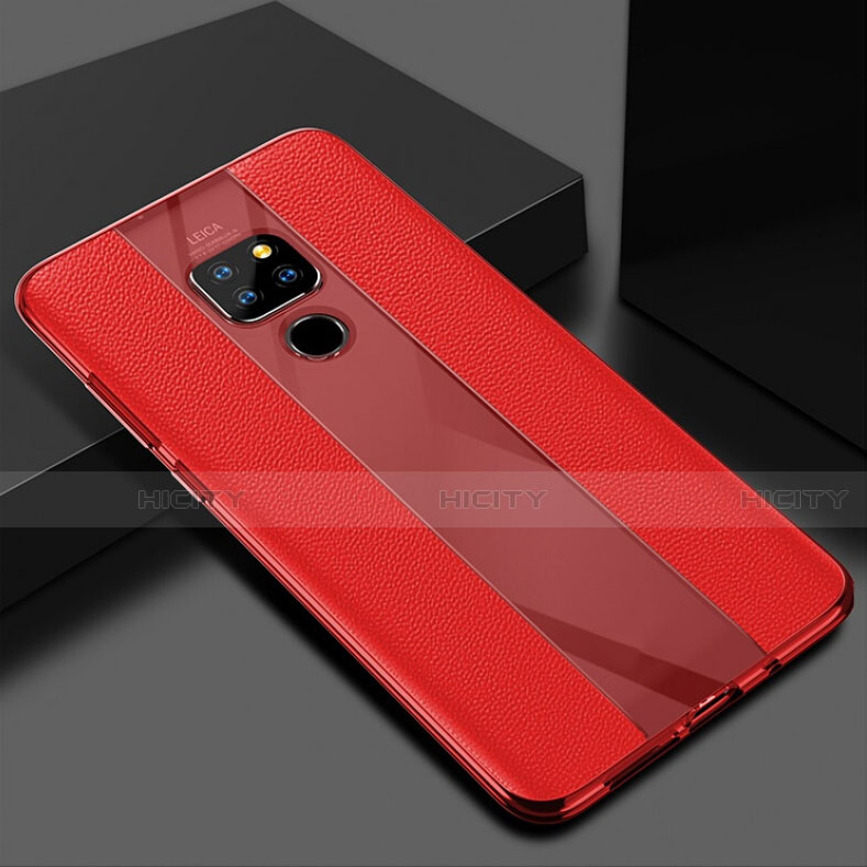 Custodia Silicone Morbida In Pelle Cover H02 per Huawei Mate 20 Rosso