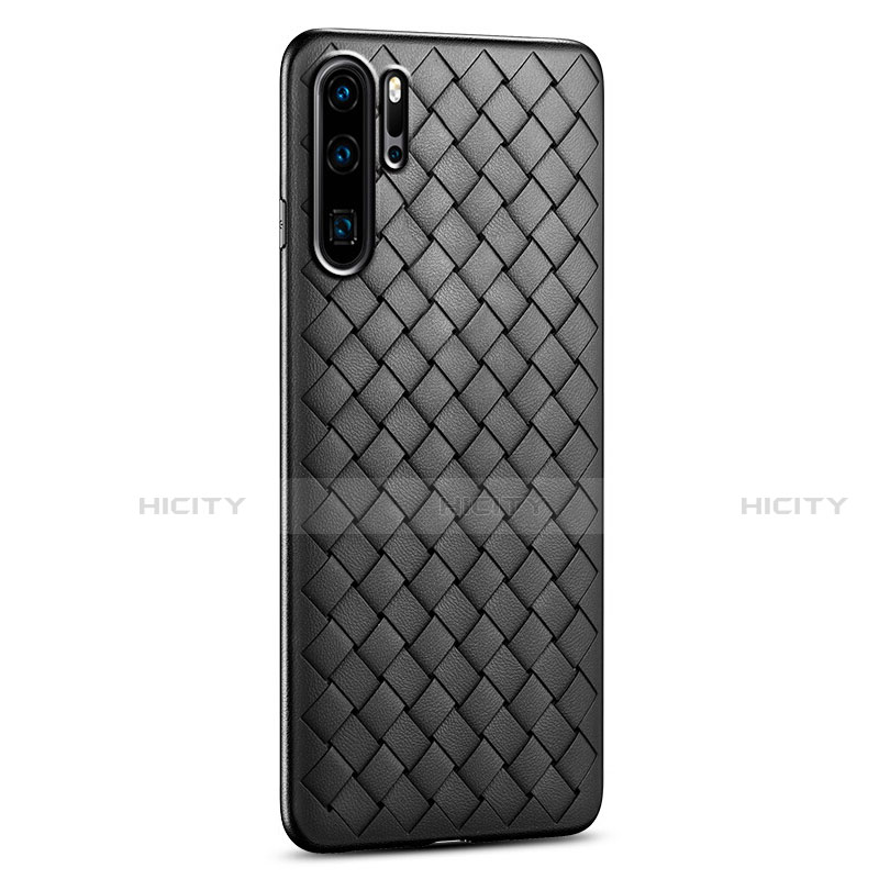 Custodia Silicone Morbida In Pelle Cover H02 per Huawei P30 Pro Nero