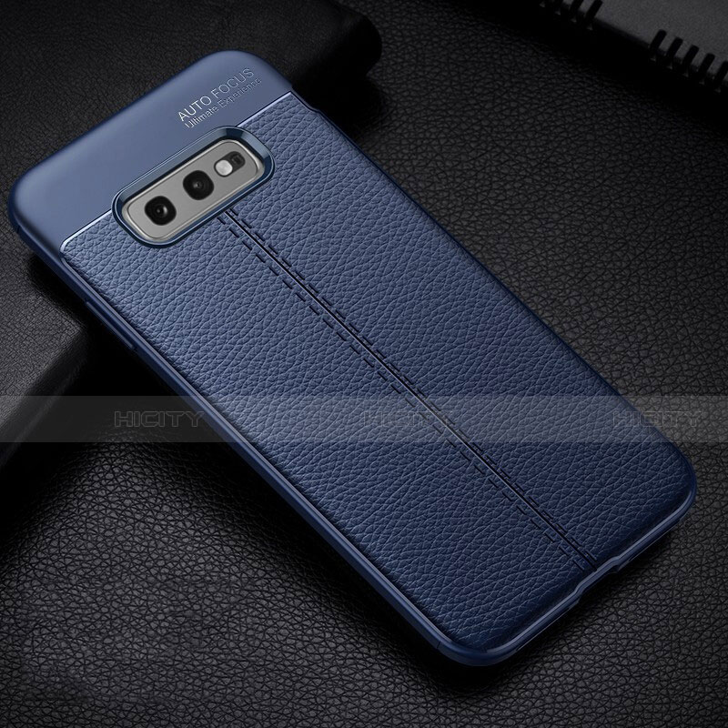 Custodia Silicone Morbida In Pelle Cover H02 per Samsung Galaxy S10e Blu