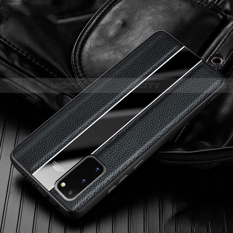 Custodia Silicone Morbida In Pelle Cover H02 per Samsung Galaxy S20 Nero