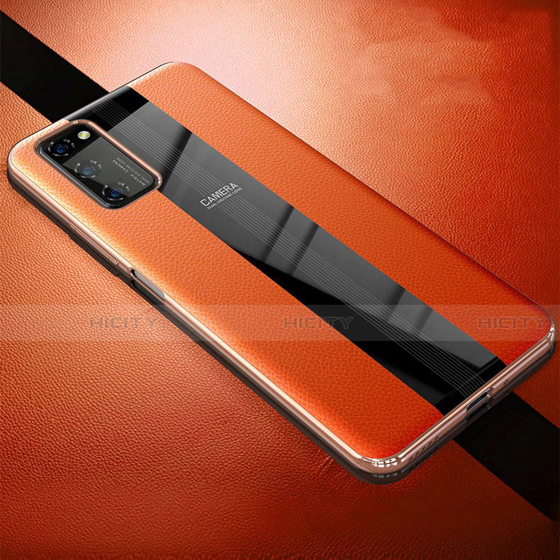 Custodia Silicone Morbida In Pelle Cover H03 per Huawei Honor View 30 Pro 5G Arancione