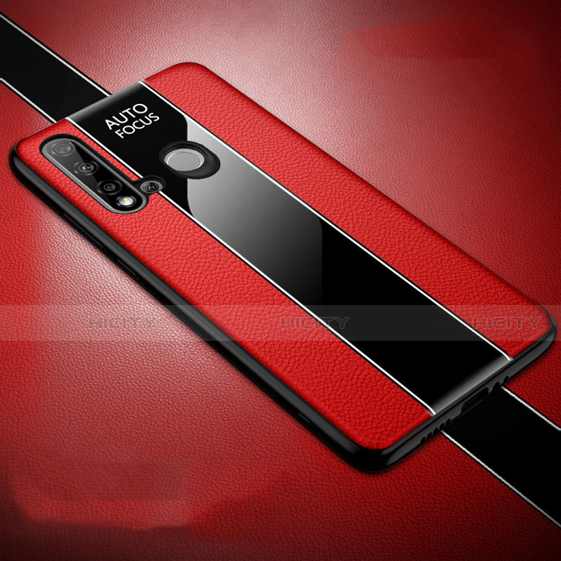 Custodia Silicone Morbida In Pelle Cover H03 per Huawei Nova 5i Rosso