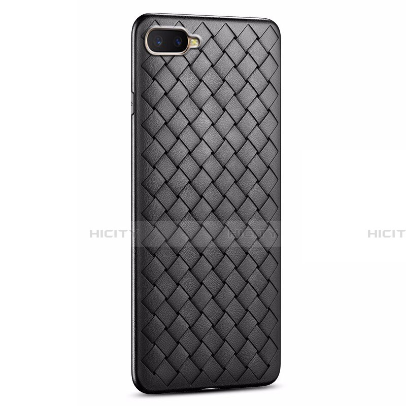 Custodia Silicone Morbida In Pelle Cover H03 per Oppo R15X Nero