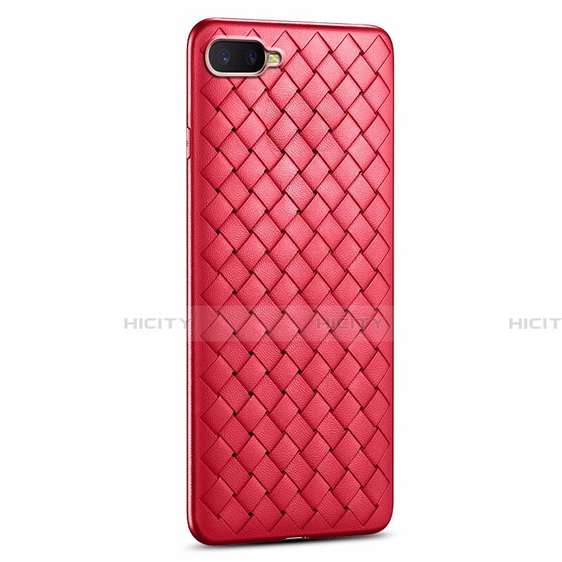 Custodia Silicone Morbida In Pelle Cover H03 per Oppo R15X Rosso
