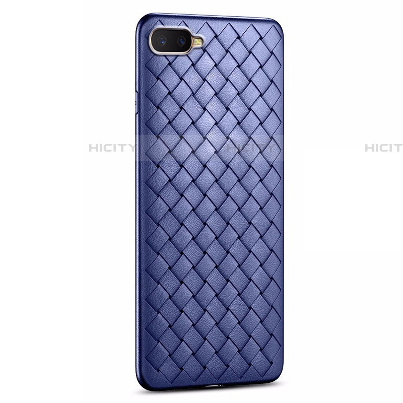 Custodia Silicone Morbida In Pelle Cover H03 per Oppo RX17 Neo Blu