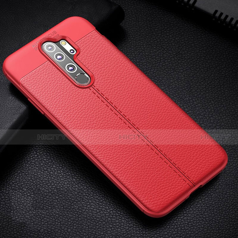 Custodia Silicone Morbida In Pelle Cover H03 per Xiaomi Redmi Note 8 Pro Rosso