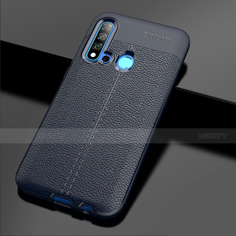 Custodia Silicone Morbida In Pelle Cover H04 per Huawei Nova 5i Blu