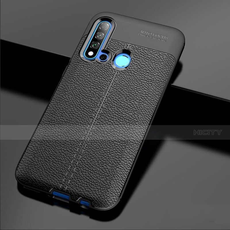 Custodia Silicone Morbida In Pelle Cover H04 per Huawei P20 Lite (2019) Nero
