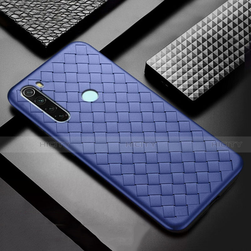 Custodia Silicone Morbida In Pelle Cover H04 per Xiaomi Redmi Note 8 (2021) Blu