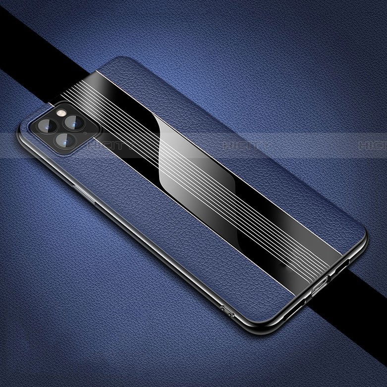 Custodia Silicone Morbida In Pelle Cover H05 per Apple iPhone 11 Pro Max Blu