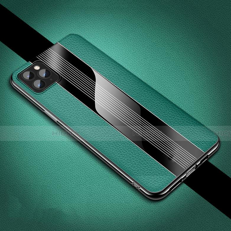 Custodia Silicone Morbida In Pelle Cover H05 per Apple iPhone 11 Pro Verde