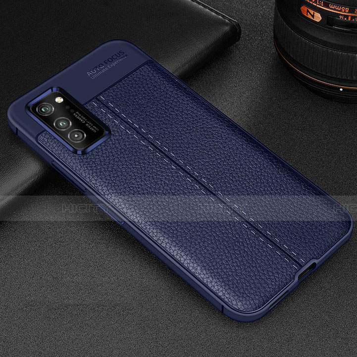 Custodia Silicone Morbida In Pelle Cover H05 per Huawei Honor V30 Pro 5G Blu